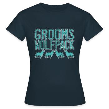 Bräutigam`s Wolfsrudel - Frauen T-Shirt - Navy - Vorne - AI Model Female 172 dark (172cm)