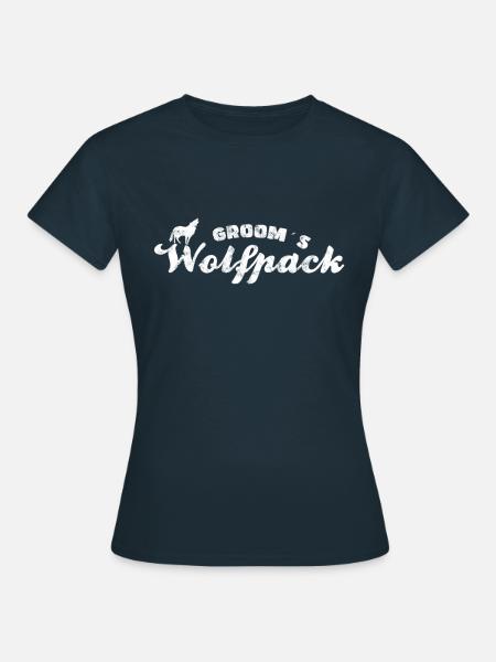 Bräutigam`s Wolfsrudel - Frauen T-Shirt - Navy
