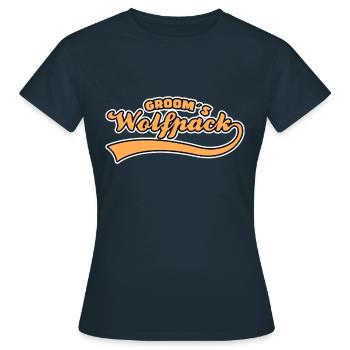 Bräutigam`s Wolfsrudel - Frauen T-Shirt - Navy - Vorne - AI Model Female 172 dark (172cm)