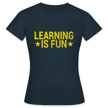 Learn Fun Saying - Women's T-Shirt - navy - Front - AI Model Female 172 dark (172cm)
