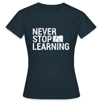 Learn to read saying - Women's T-Shirt - navy - Front - AI Model Female 172 dark (172cm)