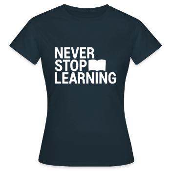 Learn Saying - Women's T-Shirt - navy - Front - AI Model Female 172 dark (172cm)