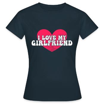 J’aime ma copine - T-shirt Femme - marine - Devant - AI Model Female 172 dark (172cm)