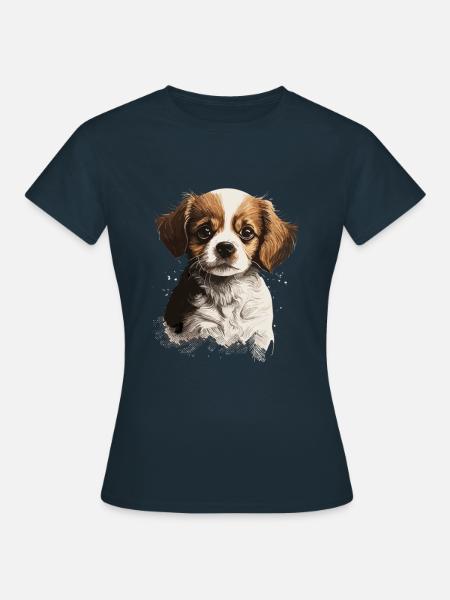 süßer Hund Haustier - Frauen T-Shirt - Navy