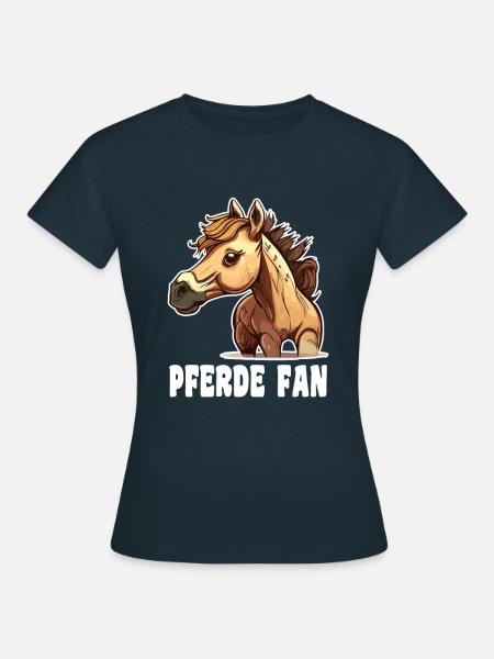Pferd comic cartoon style - Frauen T-Shirt - Navy