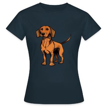 Dog in comic style - Women's T-Shirt - navy - Front - AI Model Female 172 dark (172cm)