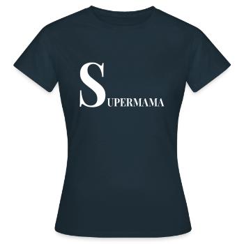 Supermama - Frauen T-Shirt - Navy - Vorne - AI Model Female 172 dark (172cm)