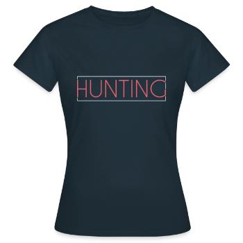 Lettrage Hunt - T-shirt Femme - marine - Devant - AI Model Female 172 dark (172cm)