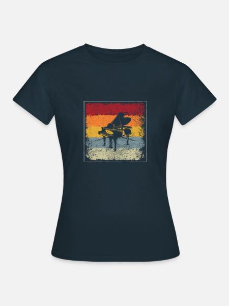 Klavier Retro - Frauen T-Shirt - Navy