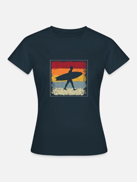 Surfen Retro - Frauen T-Shirt - Navy