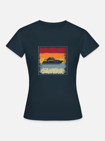 Schiff Retro - Frauen T-Shirt - Navy
