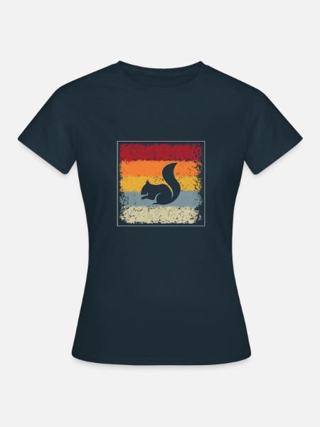 Eichhörnchen Retro - Frauen T-Shirt - Navy