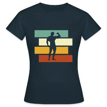 Body building Retro - Frauen T-Shirt - Navy - Vorne - AI Model Female 172 dark (172cm)