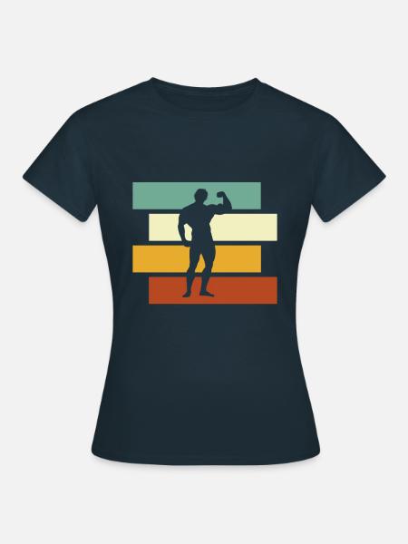 Body building Retro - Frauen T-Shirt - Navy