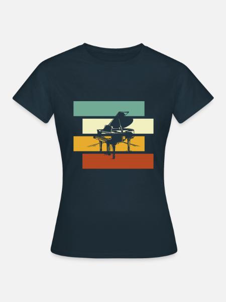 Klavier Retro - Frauen T-Shirt - Navy