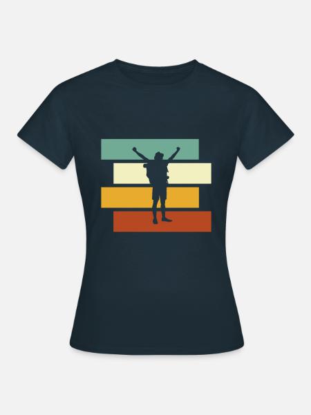 Wandern Retro - Frauen T-Shirt - Navy