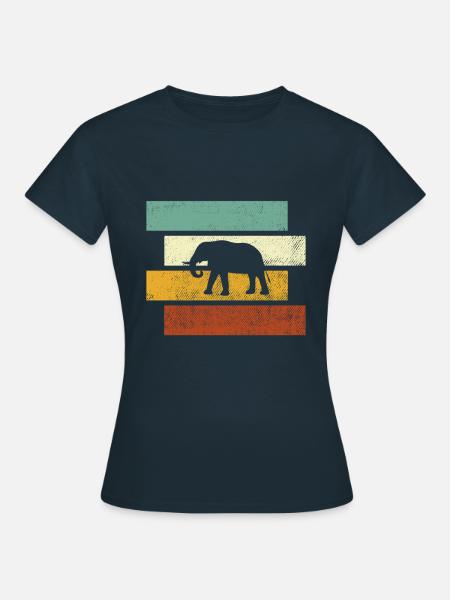 Elefant Retro - Frauen T-Shirt - Navy