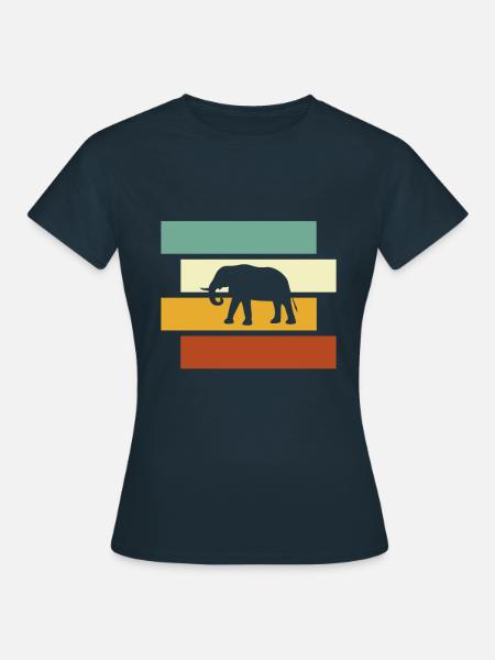 Elefant Retro - Frauen T-Shirt - Navy