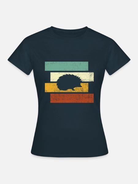 Igel Retro - Frauen T-Shirt - Navy