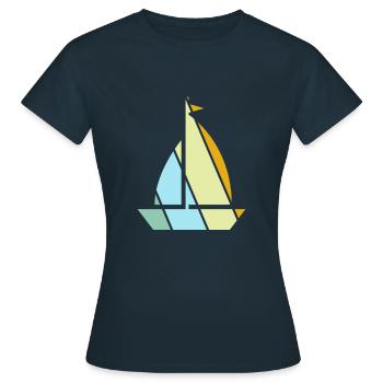 Rétro de la voile - T-shirt Femme - marine - Devant - AI Model Female 172 dark (172cm)