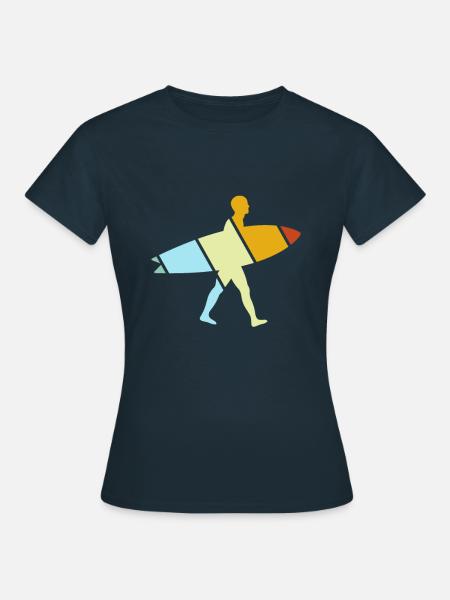 Surfen Retro - Frauen T-Shirt - Navy