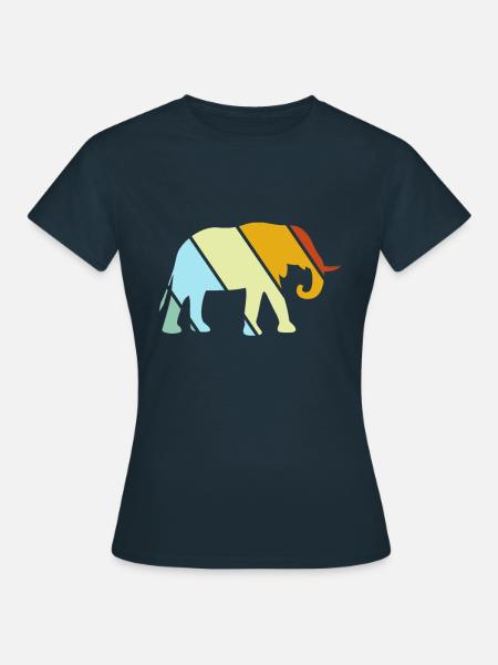 Elefant Retro - Frauen T-Shirt - Navy