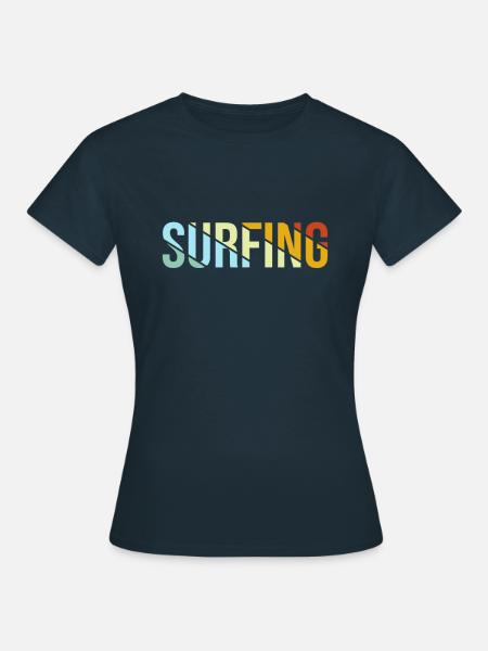 Surfen Retro - Frauen T-Shirt - Navy