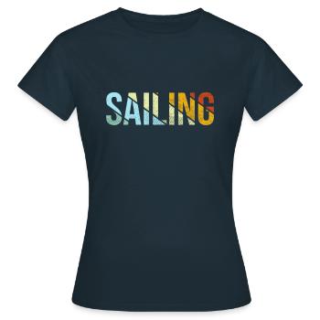 Rétro de la voile - T-shirt Femme - marine - Devant - AI Model Female 172 dark (172cm)