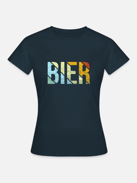 Bier retro - Frauen T-Shirt - Navy