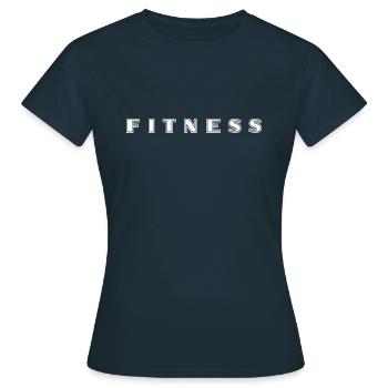 Fitness Schriftzug - Frauen T-Shirt - Navy - Vorne - AI Model Female 172 dark (172cm)