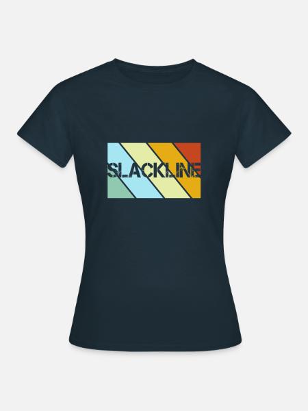 Slackline Retro - Frauen T-Shirt - Navy