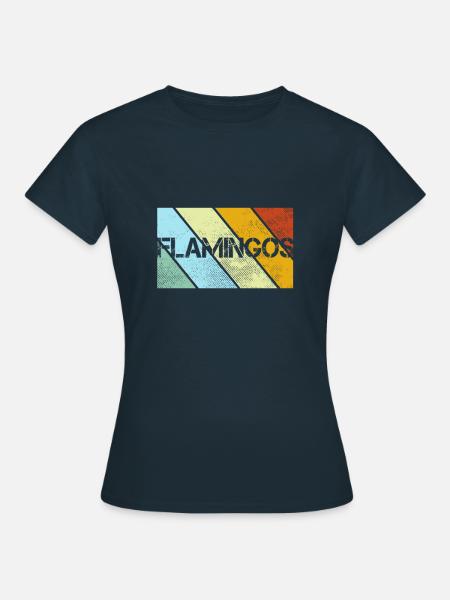 Flamingos Retro - Frauen T-Shirt - Navy