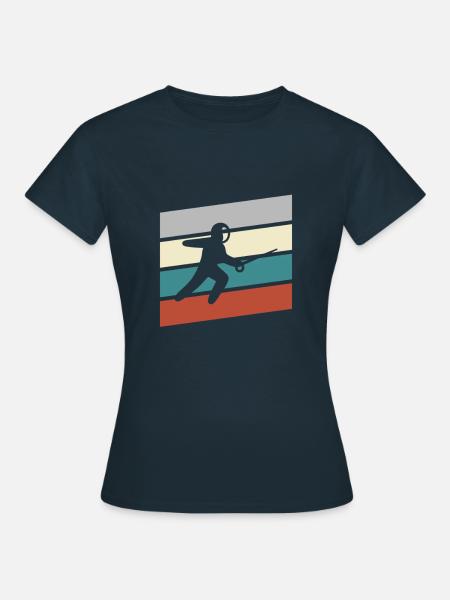 Fechten Retro - Frauen T-Shirt - Navy