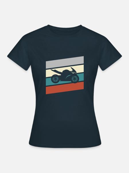 Motorrad Retro - Frauen T-Shirt - Navy