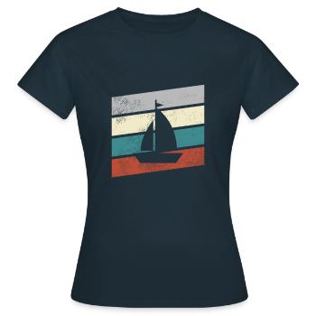 Rétro de la voile - T-shirt Femme - marine - Devant - AI Model Female 172 dark (172cm)