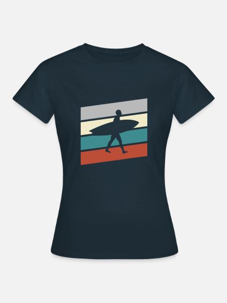 Surfen Retro - Frauen T-Shirt - Navy