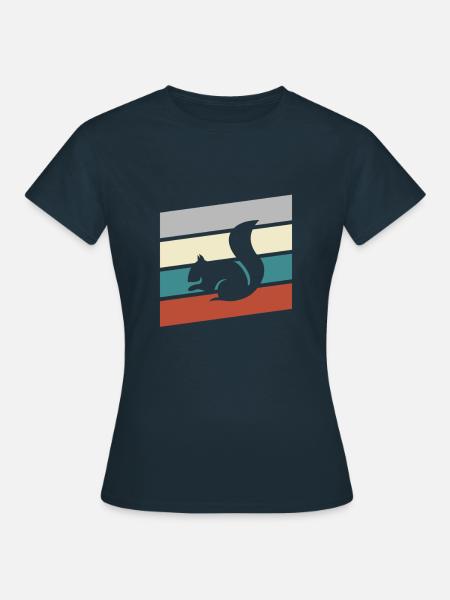 Eichhörnchen Retro - Frauen T-Shirt - Navy