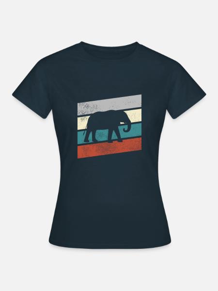 Elefant Retro - Frauen T-Shirt - Navy