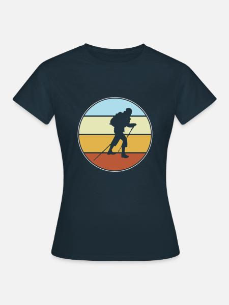 Wandern Retro - Frauen T-Shirt - Navy