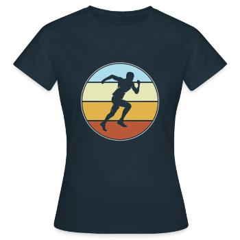 Jogging Rétro - T-shirt Femme - marine - Devant - AI Model Female 172 dark (172cm)