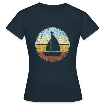 Rétro de la voile - T-shirt Femme - marine - Devant - AI Model Female 172 dark (172cm)