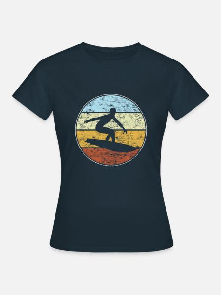 Surfen retro - Frauen T-Shirt - Navy