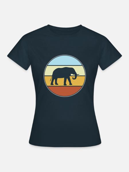 Elefant Retro - Frauen T-Shirt - Navy