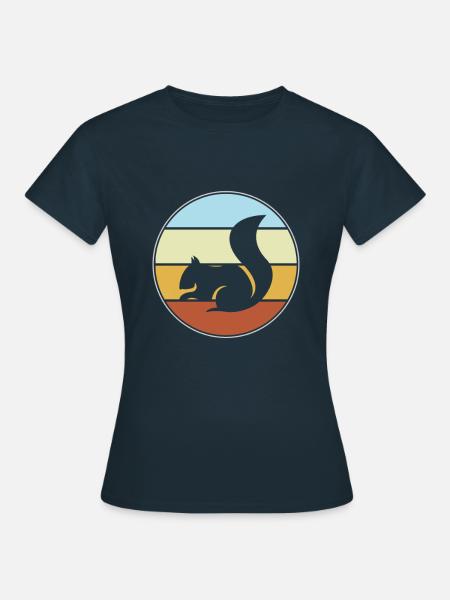 Eichhörnchen Retro - Frauen T-Shirt - Navy