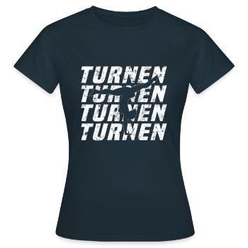 Turnen - Frauen T-Shirt - Navy - Vorne - AI Model Female 172 dark (172cm)