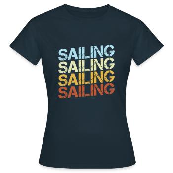 Rétro de la voile - T-shirt Femme - marine - Devant - AI Model Female 172 dark (172cm)