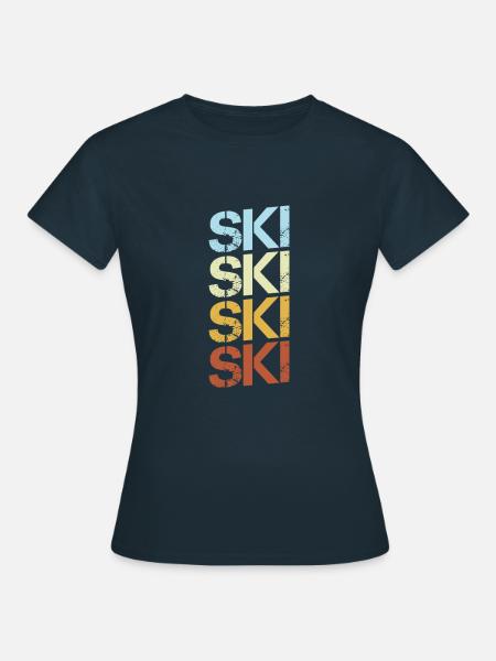Ski Retro - Frauen T-Shirt - Navy