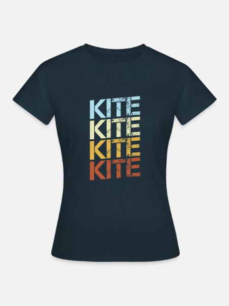 Kite Retro - Frauen T-Shirt - Navy