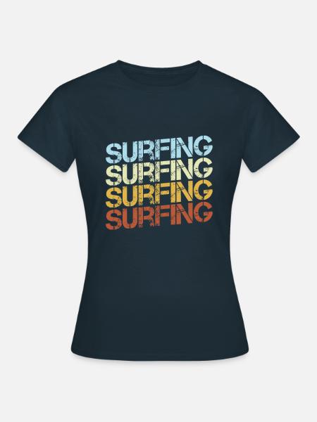 Surfen Retro - Frauen T-Shirt - Navy