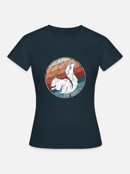 Eichhörnchen Retro - Frauen T-Shirt - Navy